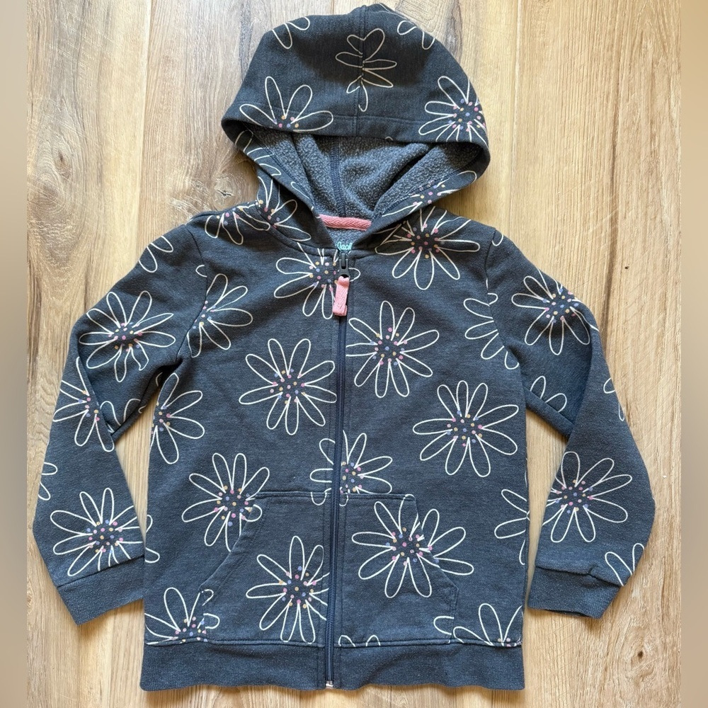 Cat & Jack Dark Gray Floral Hoodie